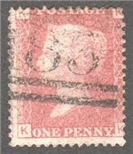 Great Britain Scott 33 Used Plate 166 - KK - Click Image to Close